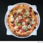 Sunday gravy pizza with ricotta, porcini bread crumb and petite arugula recipe, pizza recipe, Chris Decker, Truly Pizza, Dana Point, California